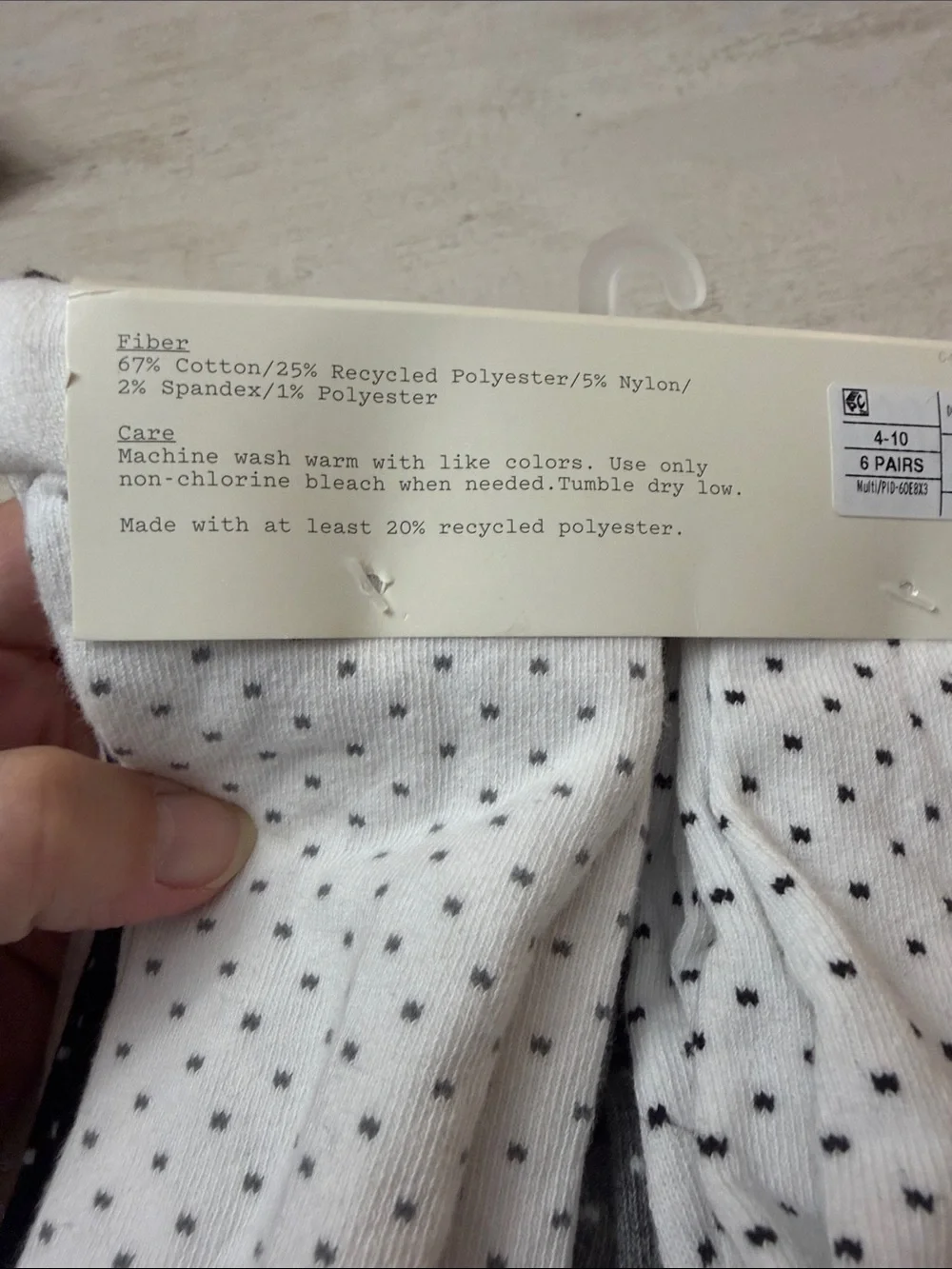 a new day Polka Dot Crew Socks - Black, Beige, White, Navy, Gray